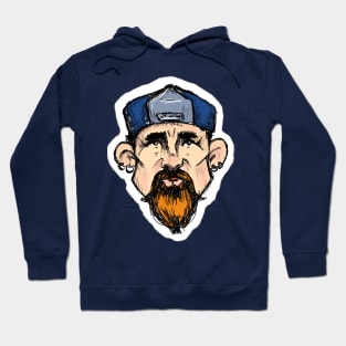 bearded redhead man in cap with earrings Hoodie